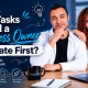 What tasks should a business owner delegate first?